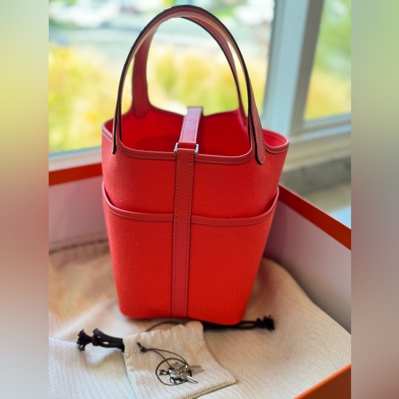 NEW Hermes Toile Goeland Swift Cargo Picotin Lock 18 Orange Field - Picture 3 of 11